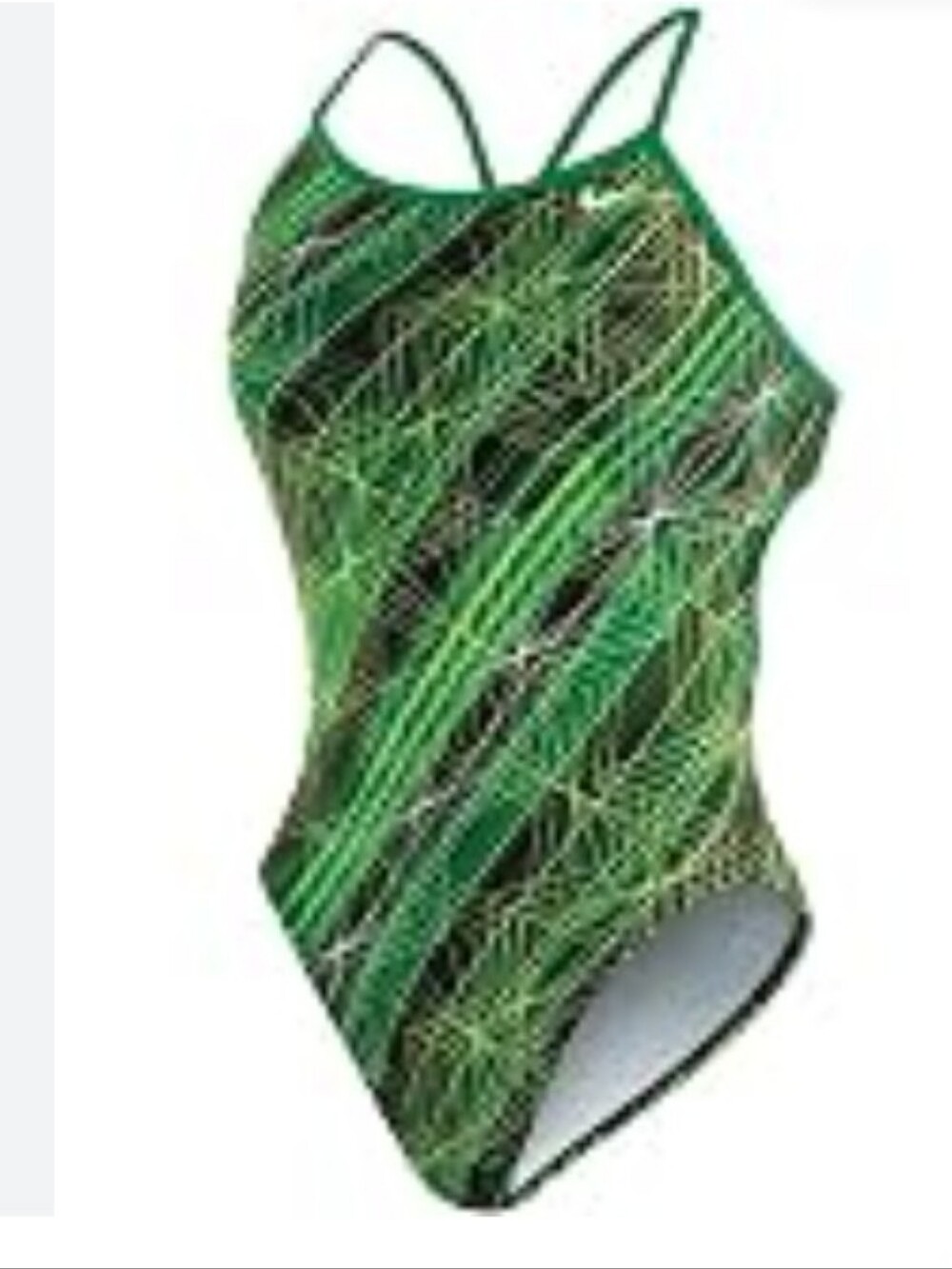 Nike, NWT, Girls, Graphic One-Piece Swimsuit Color Green Yellow Black Size 28/12